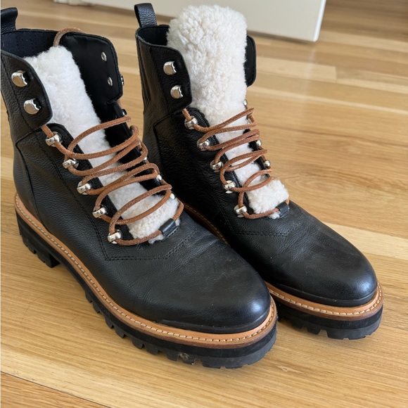 Izzie lug sole in black leather - Picture 2 of 6